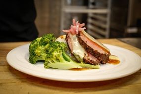 Meat with Vegetables on Dish