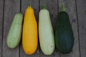 colorful zucchini on the table