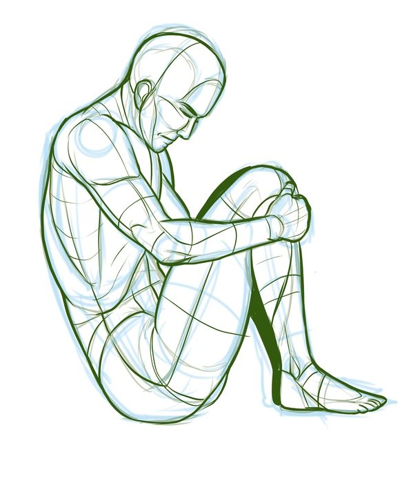 Curled-Up man