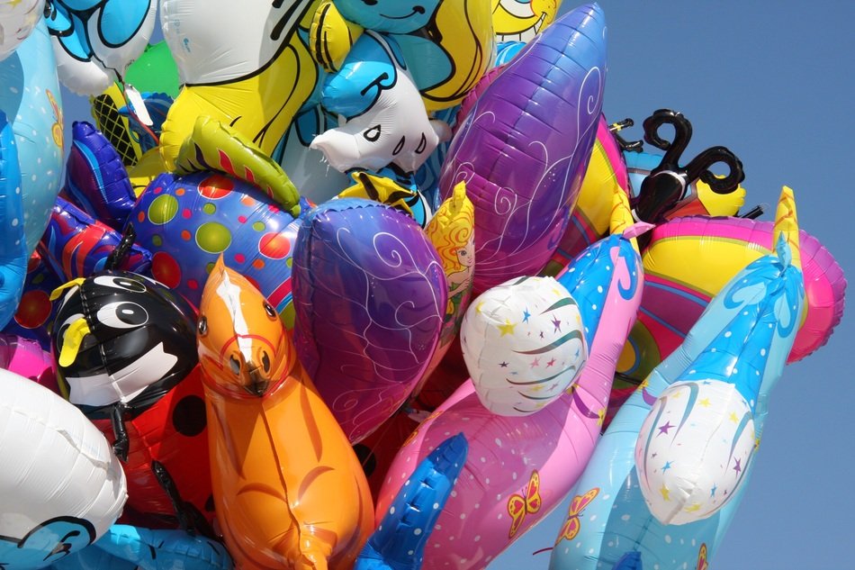 many different balloons for the holiday