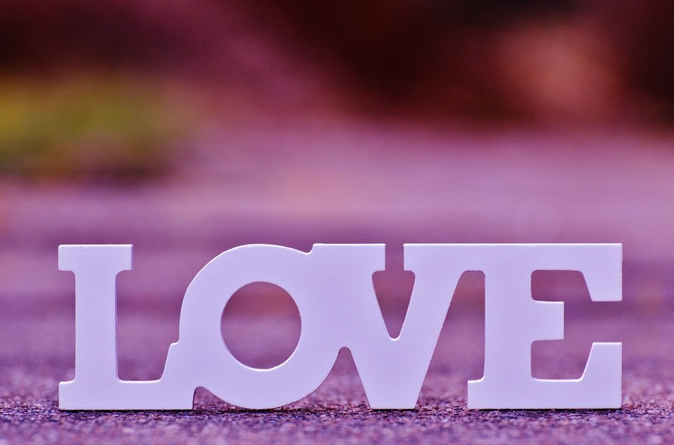valentine's day white love letters on the ground