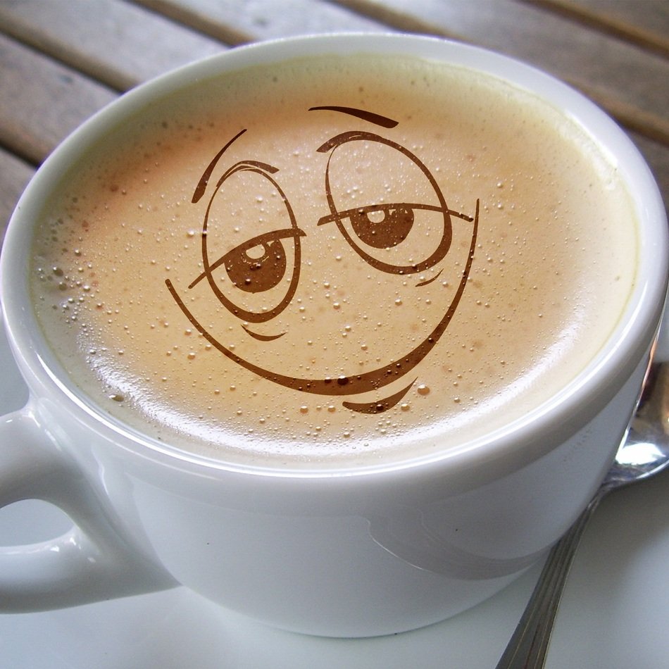 Cup Coffee Foam with the smile