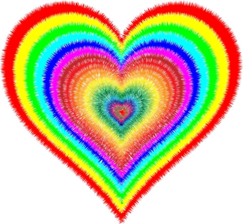 Abstract Colorful heart drawing free image download