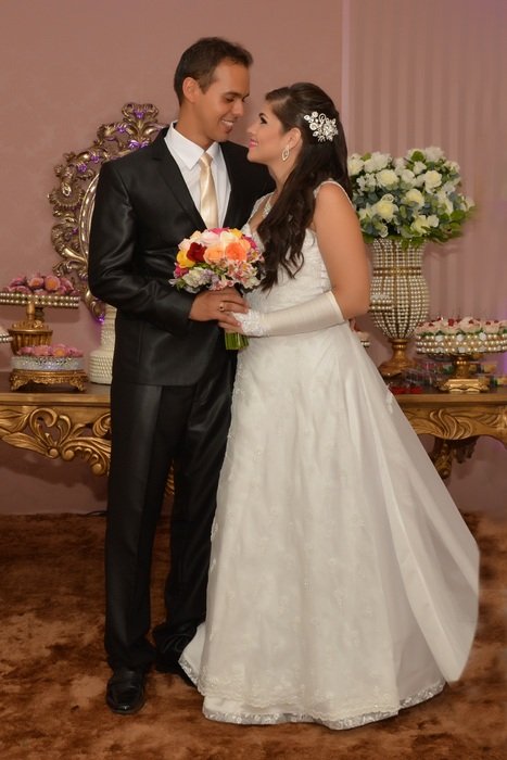 bride and groom in the hall