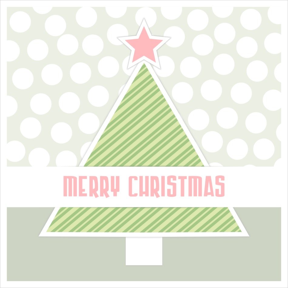 christmas Greeting card in pastel colors