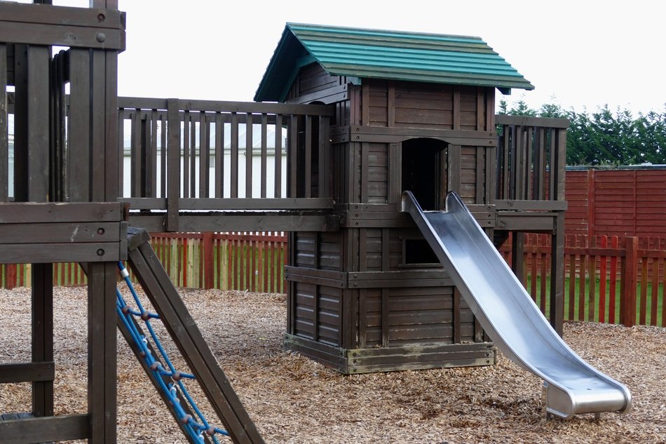 slides in the summer park