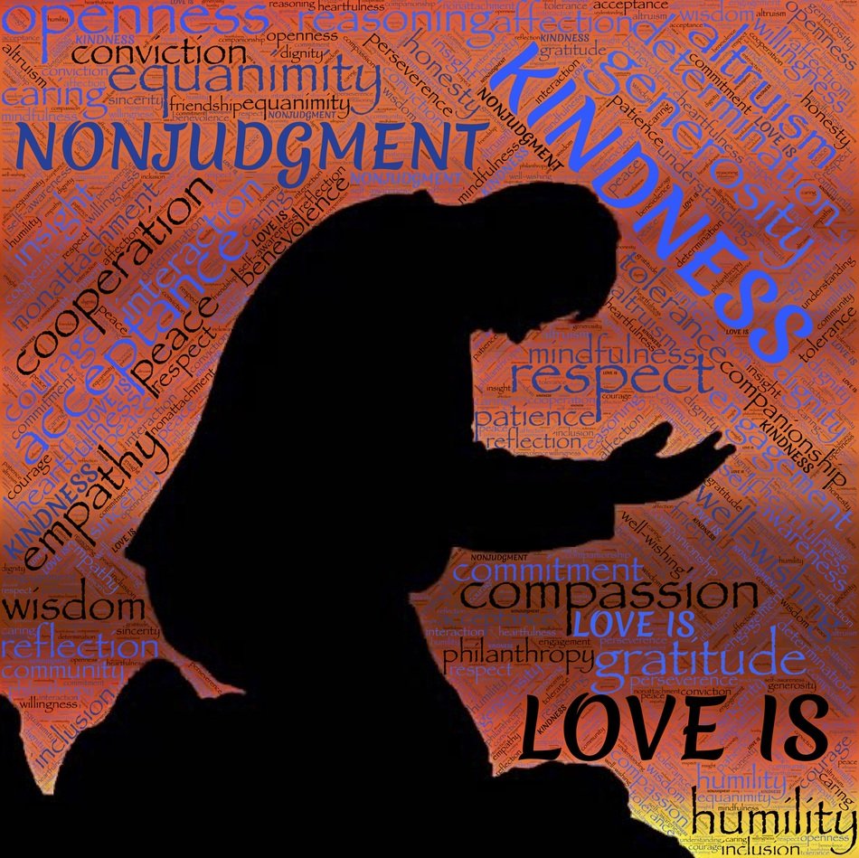 Silhouette of the kneeled man clipart