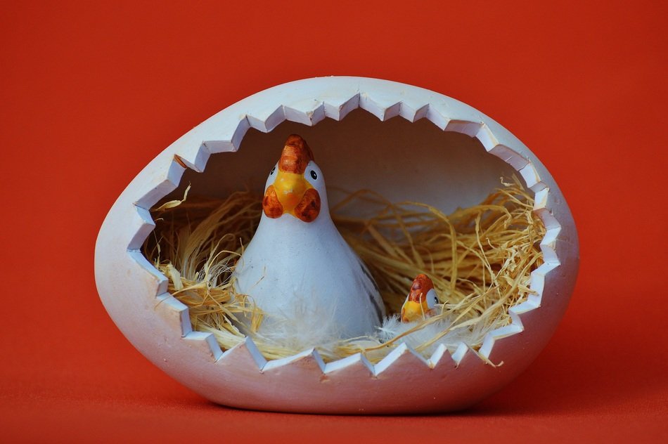 beautiful easter decoration in the egg