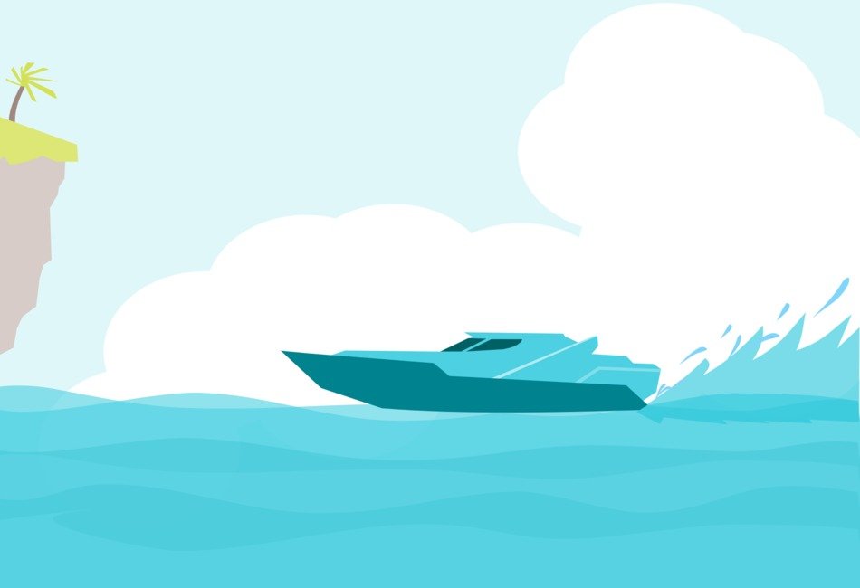 painted blue boat