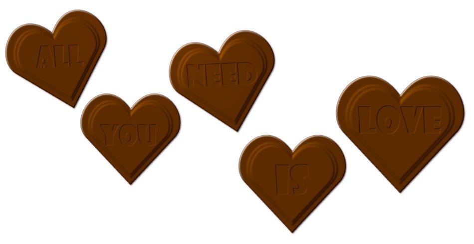 chocolate cookies in the shape of hearts