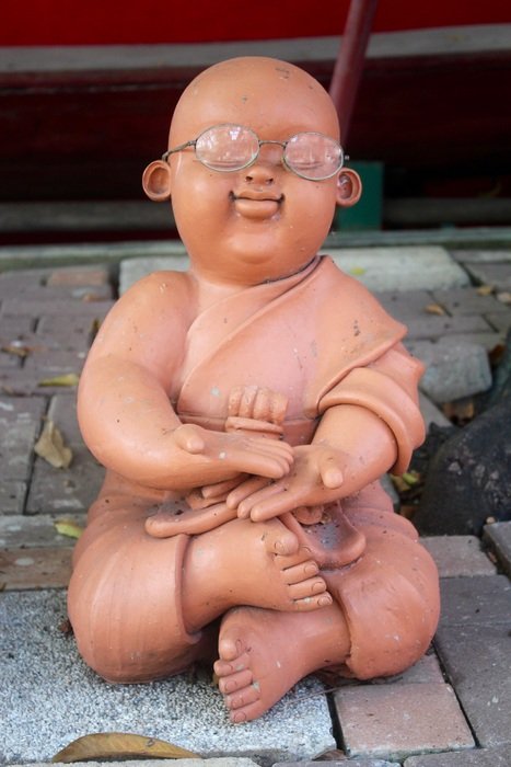 figure of Buddha in glasses
