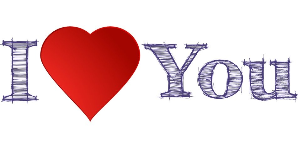 graphic image of the inscription 'I love'