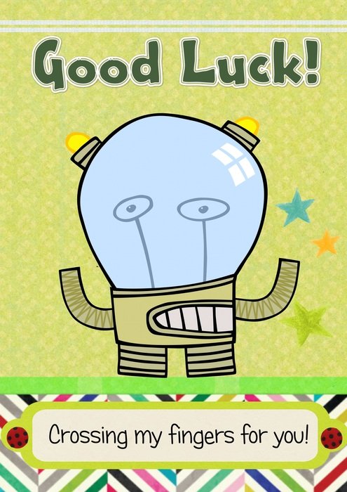 Greeting card for the exam clipart