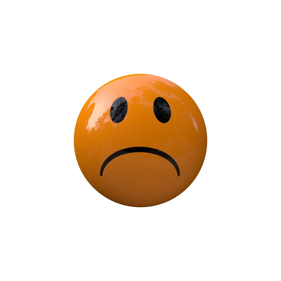 sad smiley on white