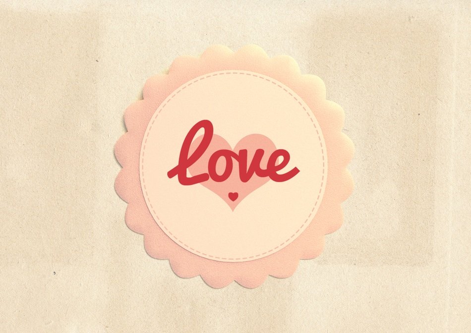 word 'love' in the greeting card