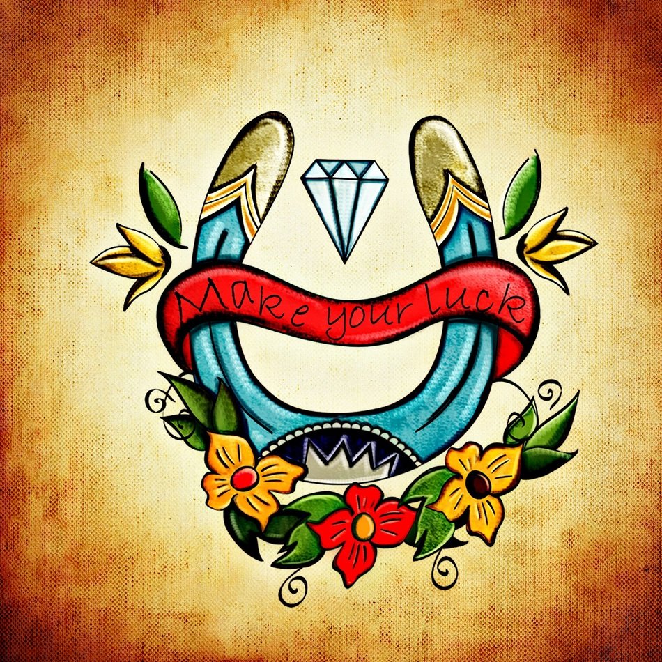 horseshoe as a mascot in a colorful picture