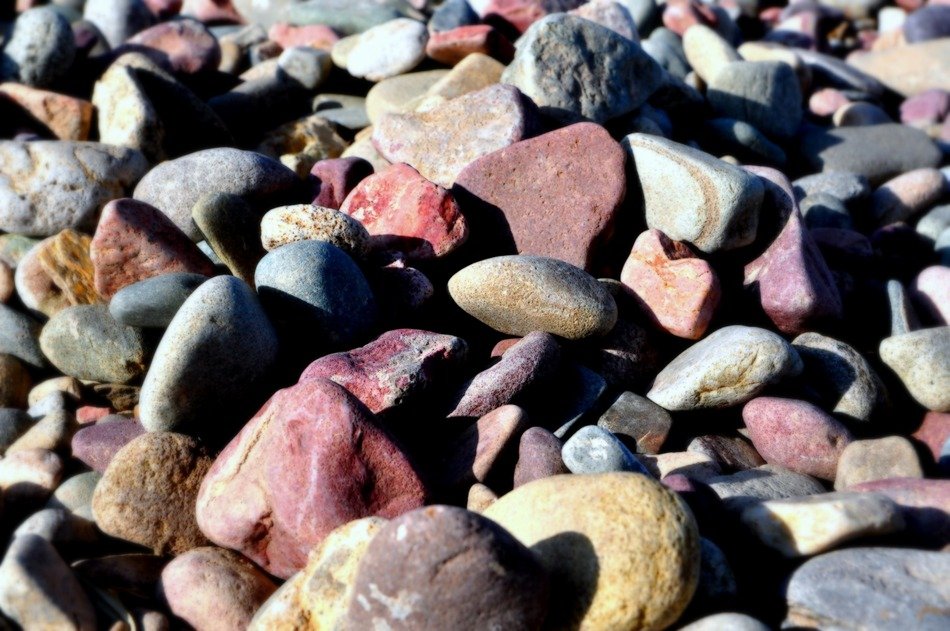 colorful pebbles at sunny day, background