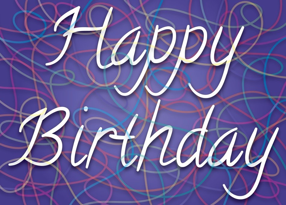 text happy birthday on the cheerful background