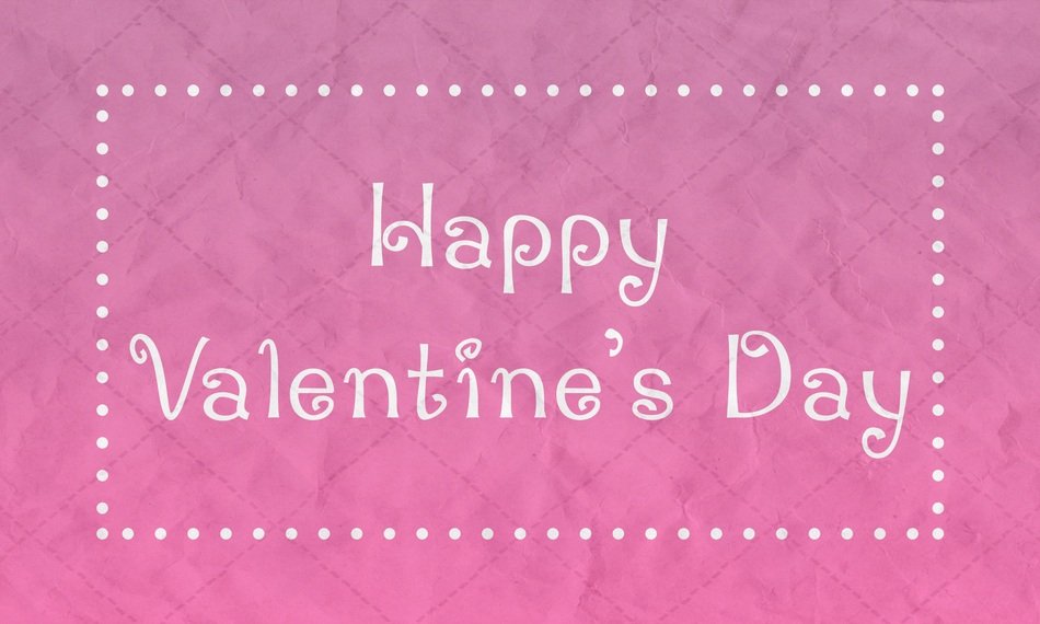 happy valentine’s day on pink background