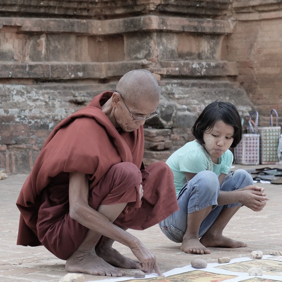 the monk teaches the child
