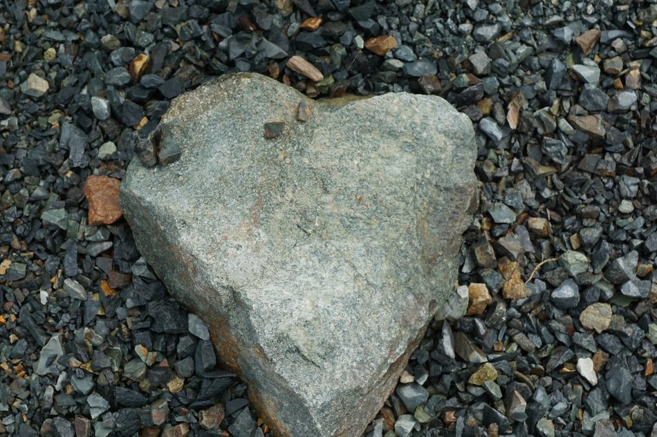 stone heart on the beach