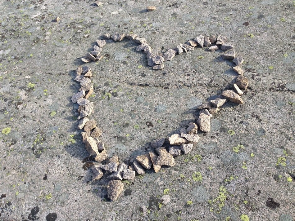 heart of stones on the shore