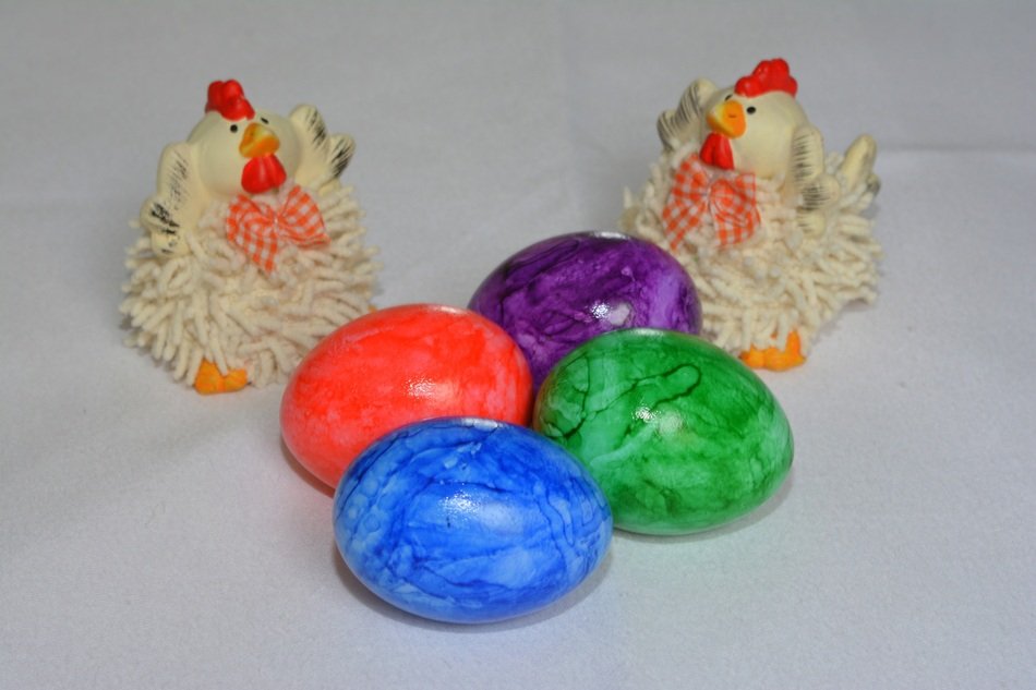Easter Eggs and Easter Nest lying