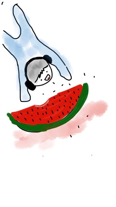 funny music and watermelon