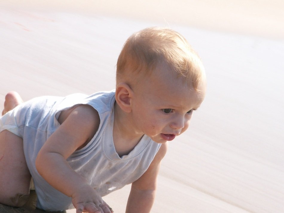 cute toddler on the beach