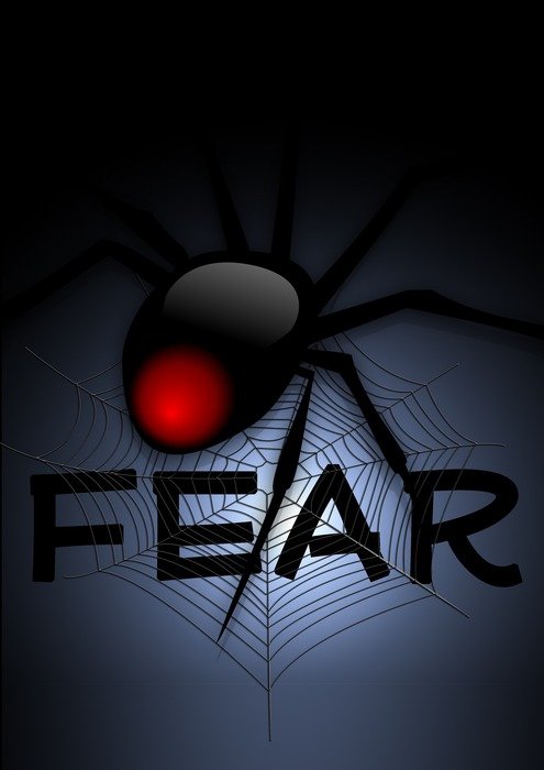 the inscription near the black spider