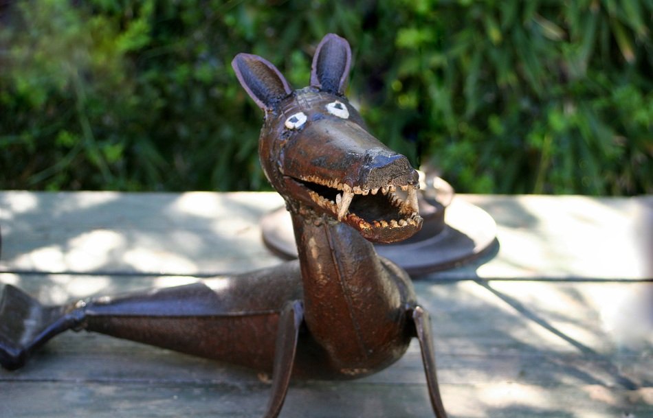 dragon made of recycling materials