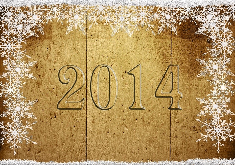 2014 inscription on a brown background