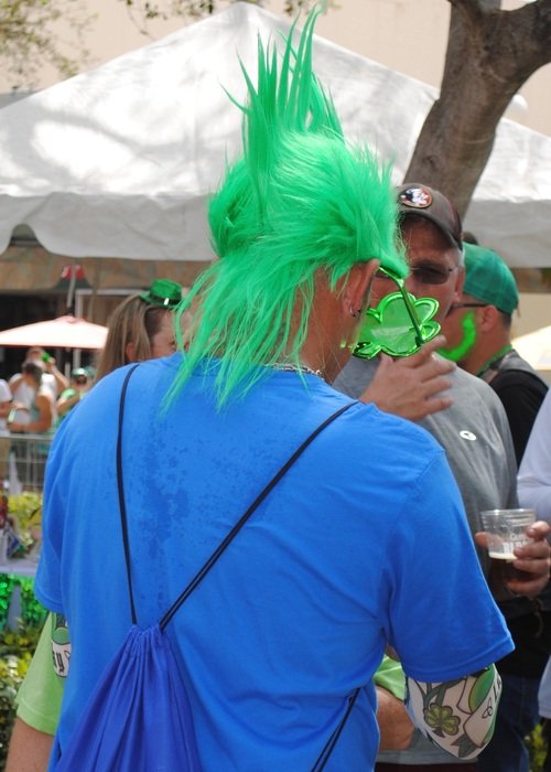 man with green hair in st Patrick's day