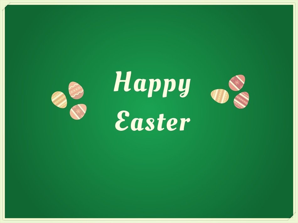 Happy Easter inscription on a green background