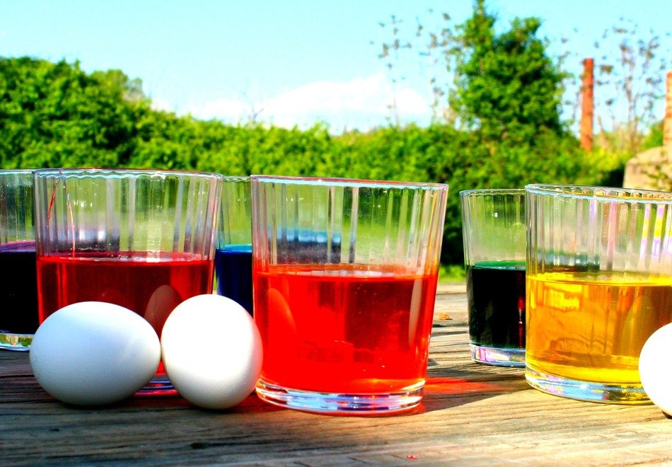 eggs and paints for easter