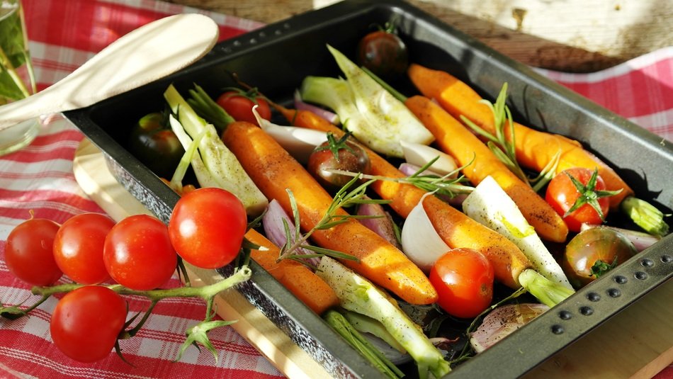 fresh vegetables for baking