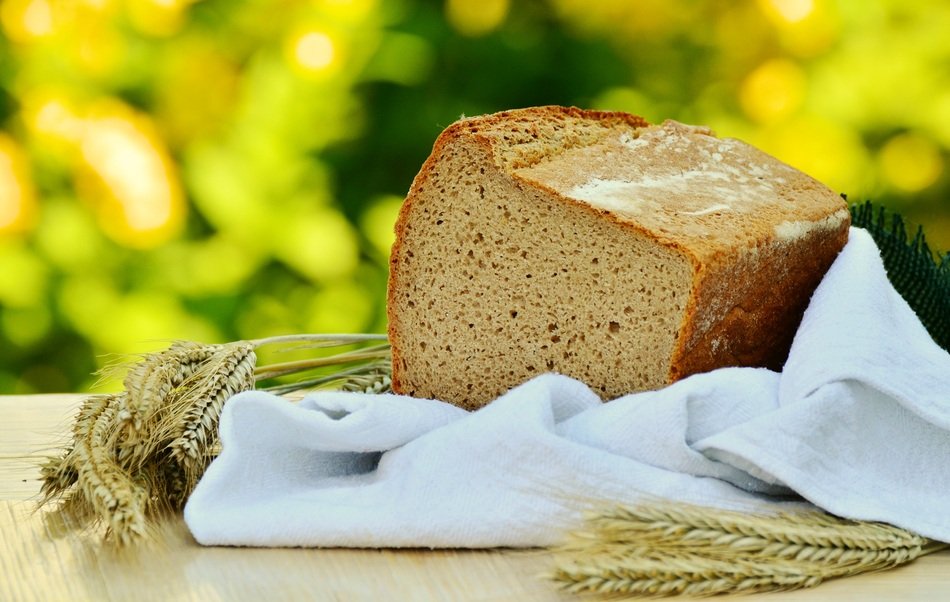 bread on table next to the barley