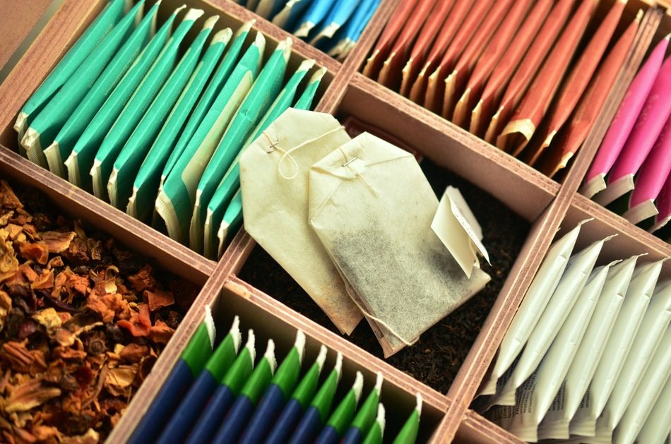 colorful Tea Bags in box