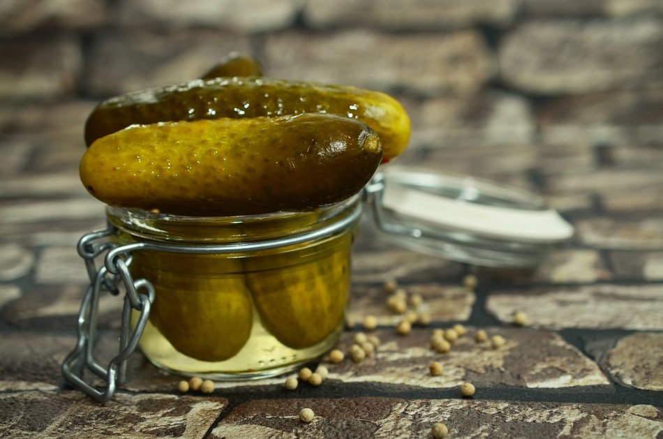 Spicy Cucumbers in glass
