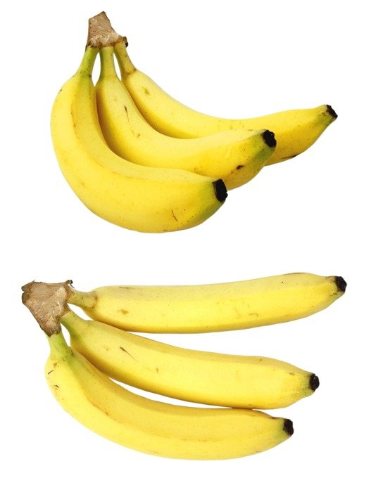 ripe Bananas at white background