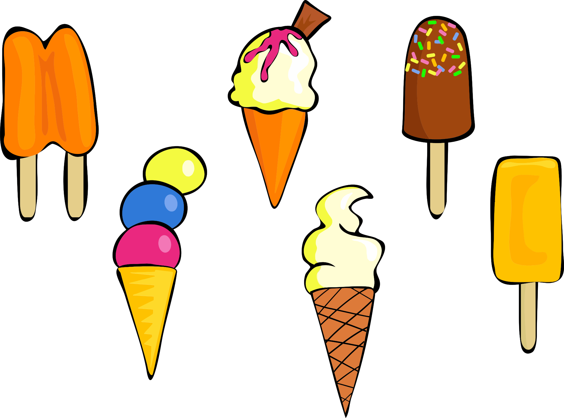 Different Ice Cream Clipart Free Image