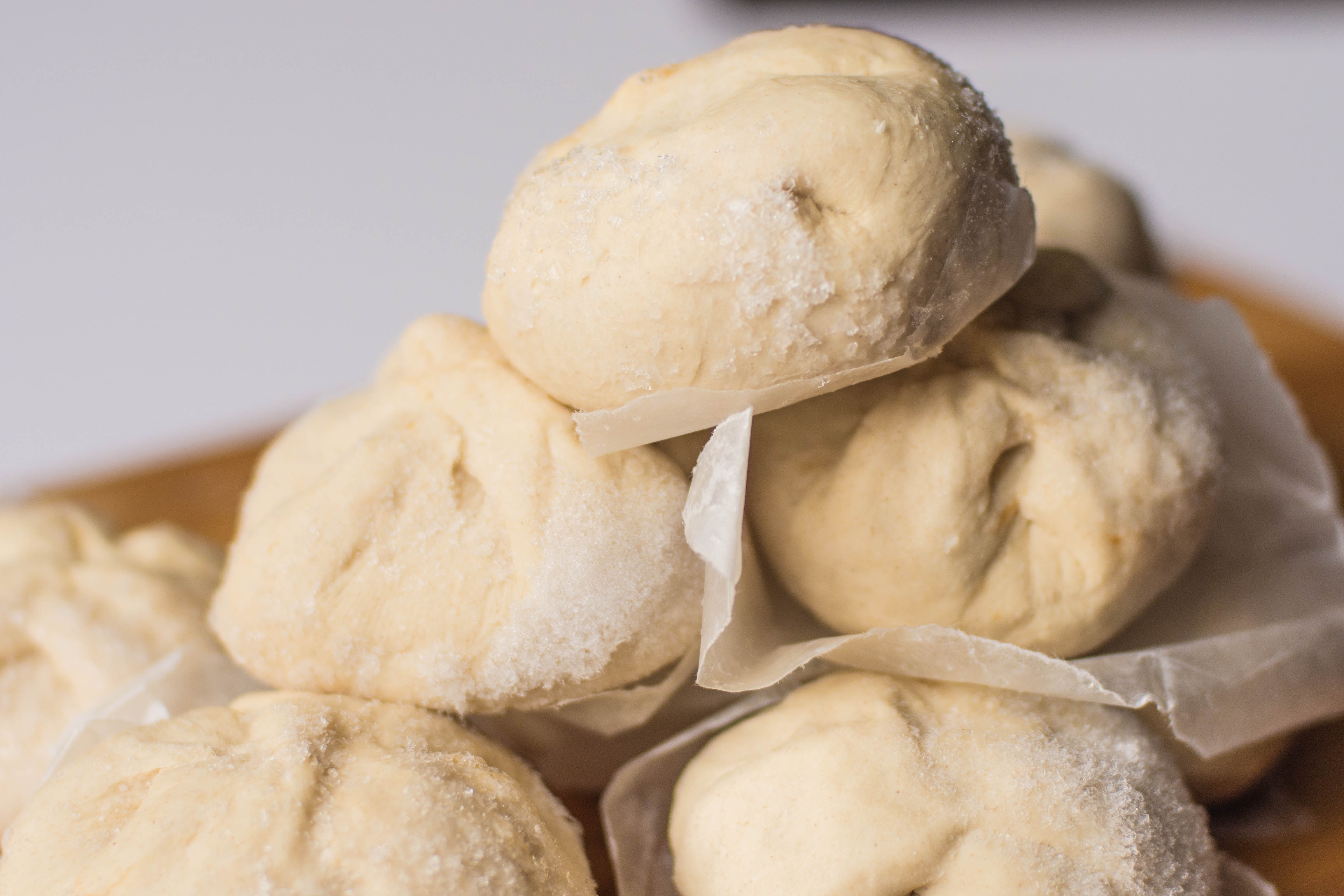 Frozen raw dough for buns free image