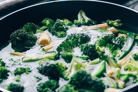 boiled corn with broccoli for lunch