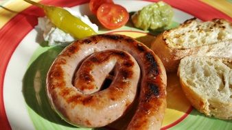 Grilled bratwurst