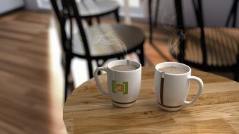 two cups of cocoa