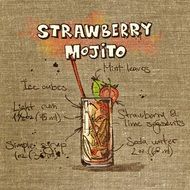 graphic image of strawberry mojito for a party