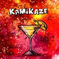 kamikaze cocktail recipe on poster