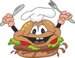 drawn cartoon cheeseburger