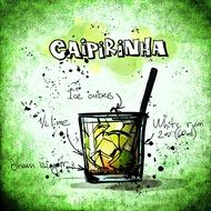 Caipirinha Cocktail drawing