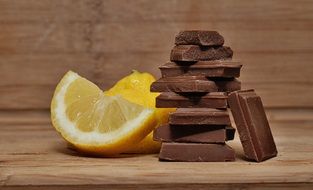 sweet chocolate and yellow lemon